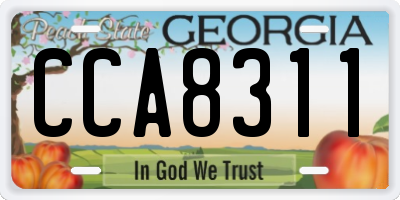 GA license plate CCA8311