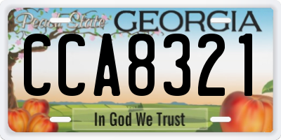 GA license plate CCA8321