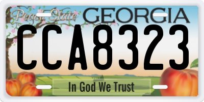GA license plate CCA8323