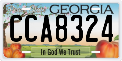 GA license plate CCA8324