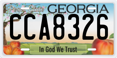 GA license plate CCA8326