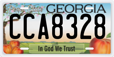GA license plate CCA8328