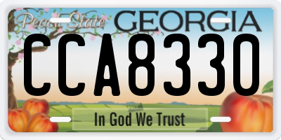 GA license plate CCA8330