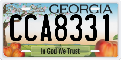 GA license plate CCA8331