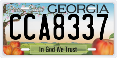 GA license plate CCA8337