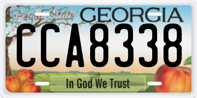 GA license plate CCA8338