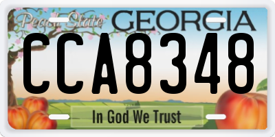 GA license plate CCA8348