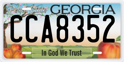 GA license plate CCA8352