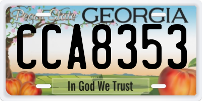 GA license plate CCA8353
