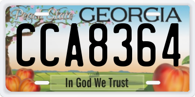 GA license plate CCA8364