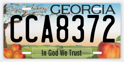 GA license plate CCA8372