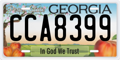 GA license plate CCA8399