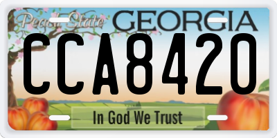 GA license plate CCA8420