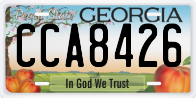 GA license plate CCA8426