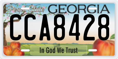 GA license plate CCA8428