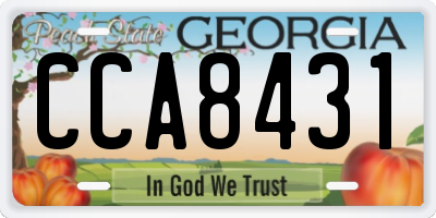 GA license plate CCA8431