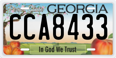 GA license plate CCA8433