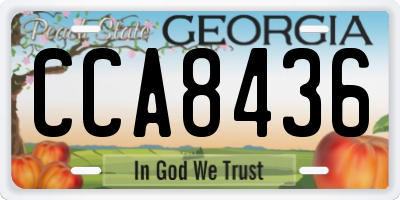 GA license plate CCA8436