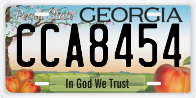 GA license plate CCA8454