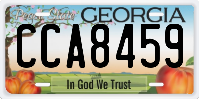 GA license plate CCA8459