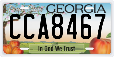 GA license plate CCA8467