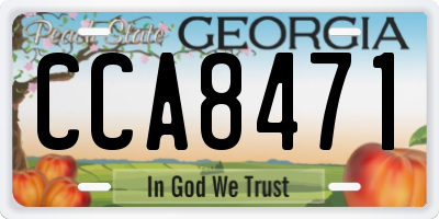 GA license plate CCA8471