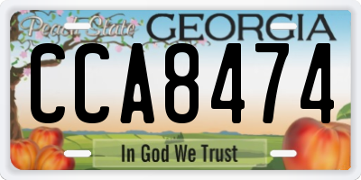 GA license plate CCA8474