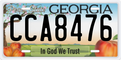 GA license plate CCA8476