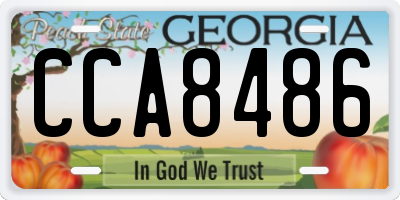 GA license plate CCA8486