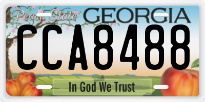 GA license plate CCA8488