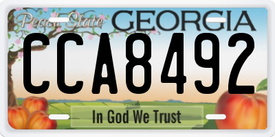 GA license plate CCA8492
