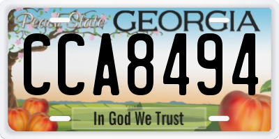 GA license plate CCA8494