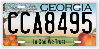 GA license plate CCA8495