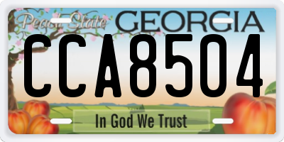 GA license plate CCA8504