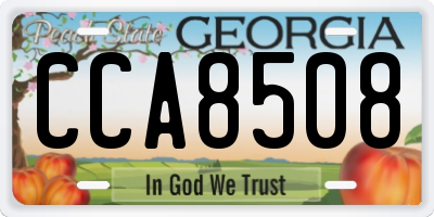 GA license plate CCA8508