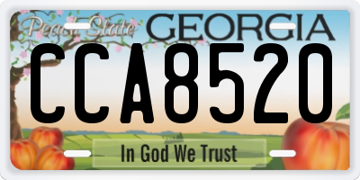 GA license plate CCA8520