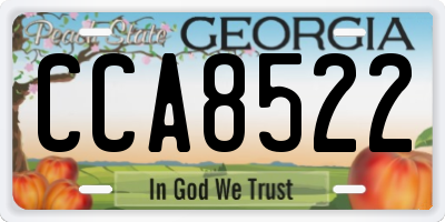 GA license plate CCA8522