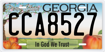 GA license plate CCA8527
