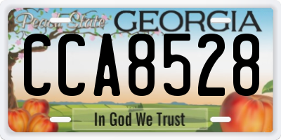 GA license plate CCA8528