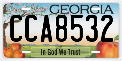 GA license plate CCA8532