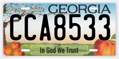 GA license plate CCA8533
