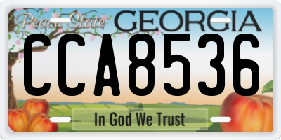 GA license plate CCA8536