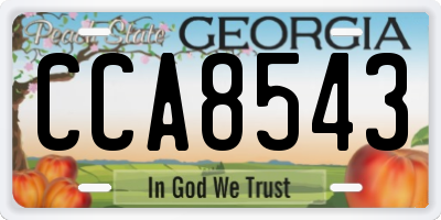 GA license plate CCA8543