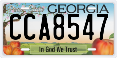 GA license plate CCA8547