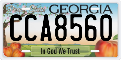 GA license plate CCA8560