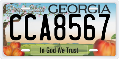 GA license plate CCA8567