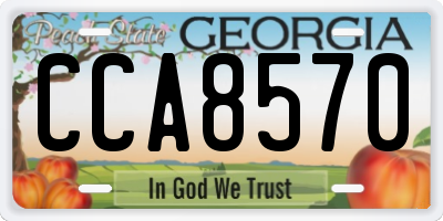 GA license plate CCA8570