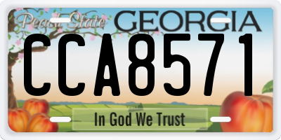 GA license plate CCA8571
