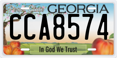 GA license plate CCA8574