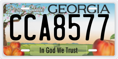 GA license plate CCA8577